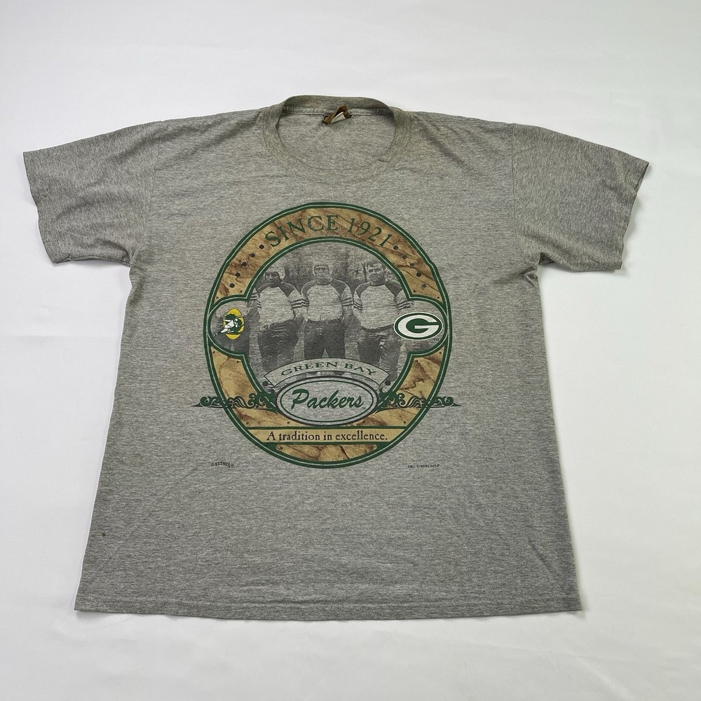 Vintage Green Bay Packers T Shirt 1995 Nut Meg Size Men's Large NFL Made In USA